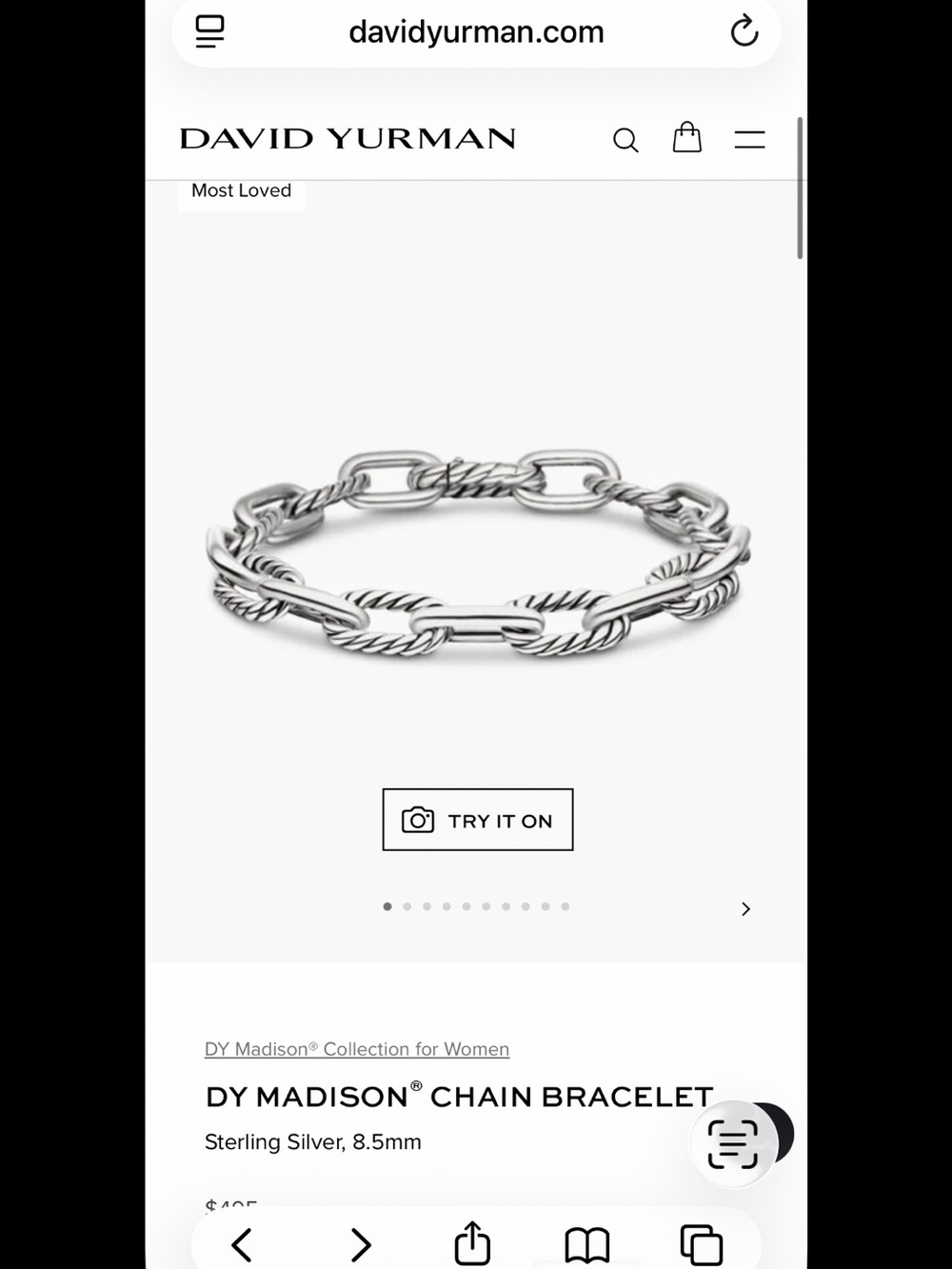 DY MADISON® CHAIN BRACELET
Sterling Silver, 8.5mm - Picture 7 of 8